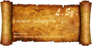 Lorenz Szigfrid névjegykártya